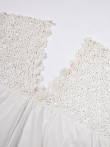 Antique White Crochet Lace Corset Cover