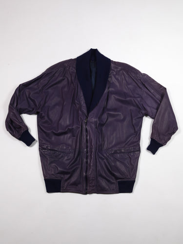 1980's Gianni Versace Purple Calfskin Jacket