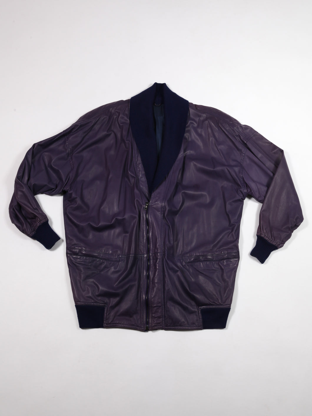 1980's Gianni Versace Purple Calfskin Jacket