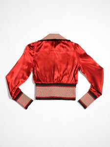 Rare Early 1970's Red Rayon Cropped Jacket