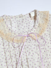 Load image into Gallery viewer, 1970&#39;s White and Purple Floral Prairie Dress