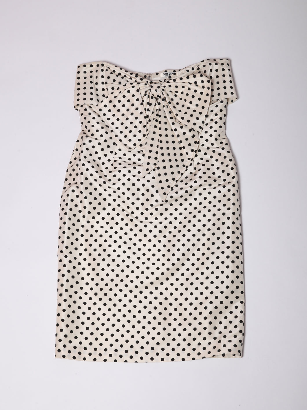 1980's Bill Blass Polka Dot Strapless Dress