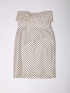 1980's Bill Blass Polka Dot Strapless Dress