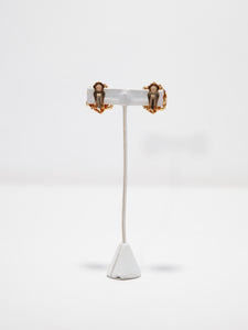 Natori Gold Tone Etched Clip Earrings
