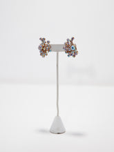 Load image into Gallery viewer, 1960&#39;s Aurora Swirl Rhinestone Clip Earrings