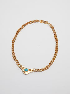 1980 Givenchy Deco Southwestern Style Gold Tone Chain Necklace