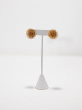 Load image into Gallery viewer, 1960&#39;s Gold Tone Floral Wire Stud Earrings