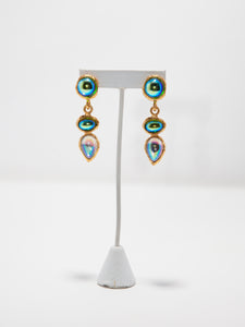 1980's Norma Jean Aurora Glass Drop Earrings