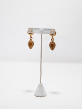 Load image into Gallery viewer, 1980&#39;s Norma Jean Aqua Blue Glass Drop Dangle Earrings