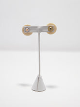 Load image into Gallery viewer, 1960&#39;s Mod Cream and White Spiral Round Resin Stud Earrings