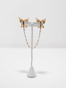 1950's Gold Butterfly and Pearl Sweater Clip