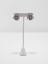 Load image into Gallery viewer, Vintage Silver Rhinestone Spider Stud Earrings