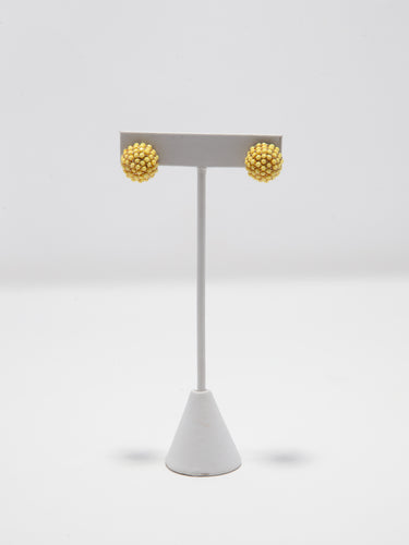 1950's Yellow Enamel Dot Stud Earrings