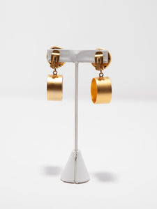 1980's Marcy Feld Gold Mod Clip Earrings