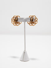 Load image into Gallery viewer, 1980&#39;s Mixed Metals Daisy Loop Clip Earrings