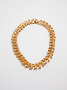 Vintage MONET Gold Plated Chunky Necklace and Clip Earrings Set
