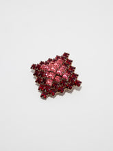 Load image into Gallery viewer, 1980&#39;s Red and Pink Square Cut Clip Earrings and Broach Set