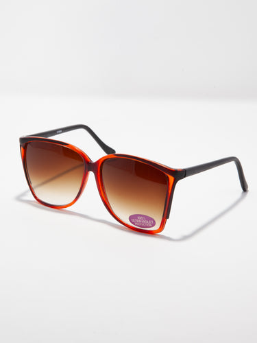 1980's Red Large Square Sunglasses
