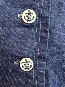 1960's Nautical Dark Denim Flare Pants