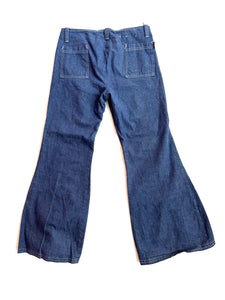1960's Nautical Dark Denim Flare Pants
