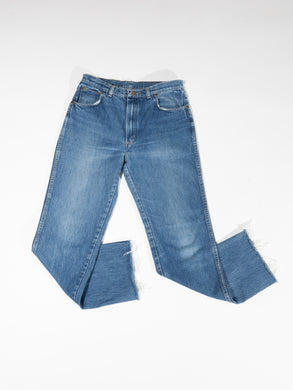 1970's 32W Calvin Klein Raw Hem Straight Jeans