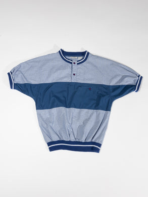 1980's Saks Fifth Avenue Navy and Blue Sport Top