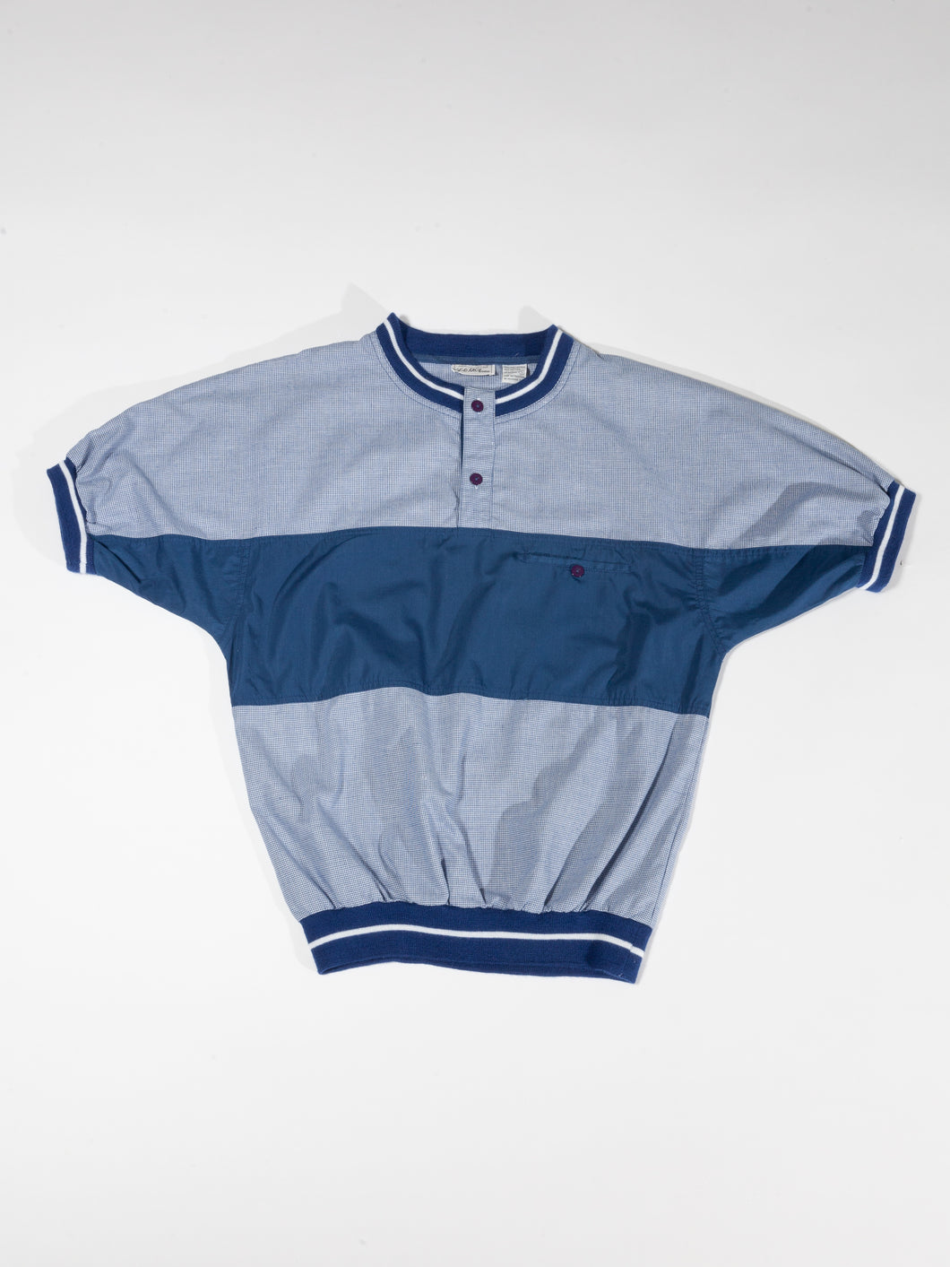 1980's Saks Fifth Avenue Navy and Blue Sport Top