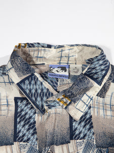 1990's Todays News Silk Button Up