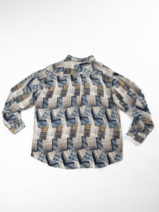 1990's Todays News Silk Button Up