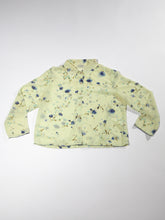 Load image into Gallery viewer, 1990&#39;s pale Chartreuse Sheer Floral Blouse