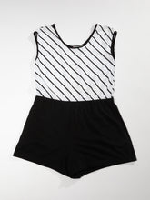 Load image into Gallery viewer, 1980&#39;s Black and White Stripe Romper