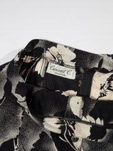 Load image into Gallery viewer, 1990&#39;s Graphic B&amp;W Floral Rayon Skirt