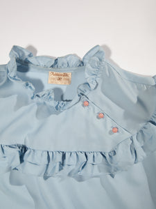 1980's Baby Blue Frilly Blouse