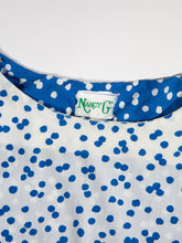 Load image into Gallery viewer, 1980&#39;s Blue and White Polka Dot Cotton Dress
