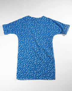 1980's Blue and White Polka Dot Cotton Dress