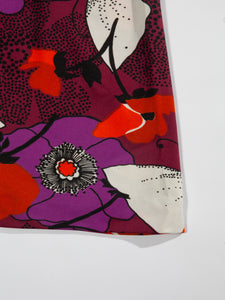 1960's XL Floral Poly Sleeveless Dress