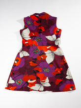 Load image into Gallery viewer, 1960&#39;s XL Floral Poly Sleeveless Dress