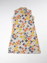 Load image into Gallery viewer, 1960&#39;s Cotton Geometric Collared Sleeveless Dress