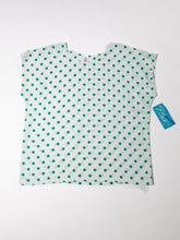 Load image into Gallery viewer, 1980&#39;s Deadstock White and Green Polka Dot Top