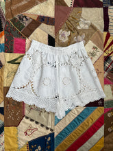 Load image into Gallery viewer, Sweet Juju White Crochet Sheer Linen Shorts