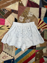 Load image into Gallery viewer, Sweet Juju White and Blue Semi Sheer Linen Shorts