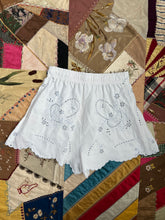 Load image into Gallery viewer, Sweet Juju White and Blue Semi Sheer Linen Shorts