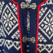 Load image into Gallery viewer, 1980&#39;s Dale of Norway Wool Navy Knit Cardigan Sweater