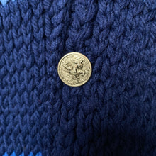 Load image into Gallery viewer, 1970&#39;s Blue Handknit Chunky Cardigan Sweater