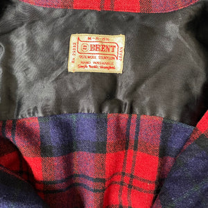 1950's Brent Red Plaid Wool Button Down