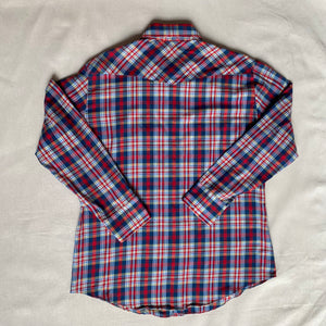 1970's Western Button Down Red and Blue JC Penney