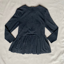 Load image into Gallery viewer, 1980&#39;s Peplum Wool Knit Grey Shirt