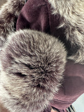 Load image into Gallery viewer, 1990&#39;s Dark Mauve Shearling and Fox Collar Cropped Jacket