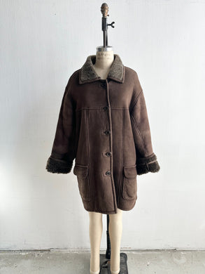 1980's Dark Brown Shearling Coat