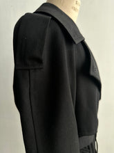 Load image into Gallery viewer, 1980&#39;s Black Wool Trench Coat